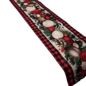 Poinsettia Red Buffalo Check Christmas Table Runner